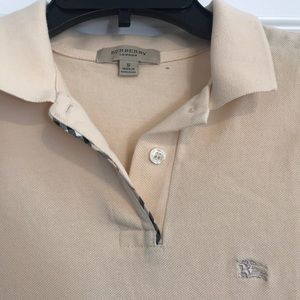 Pale yellow Burberry collared women’s shirt